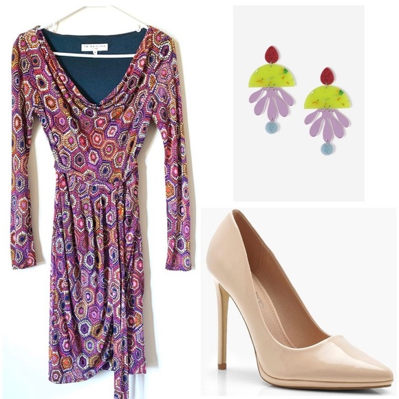 Trina Turk Archer Geometric Print Wrap dress - Picture 3 of 7